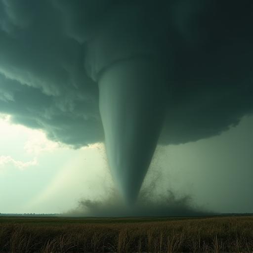 Imej dekat puting beliung yang sedang terbentuk.